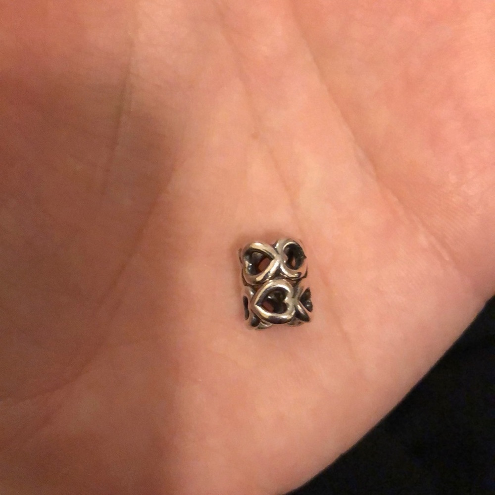 silver heart pandora spacer charms